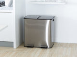 Stainless Steel Dual Compartment Pedal Operation Rubbish Bin V196-SB80
