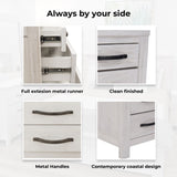 Foxglove Bedside Tables 3 Drawers Storage Cabinet Shelf Side End Table - White V315-V-FLOR-003