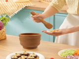 Mixing Grinder Crusher Kitchen Bowl Smashing Tools-Wood Grain,for Garlic Ginger Spices Seeds Nuts V1366-AZ2-W-23849
