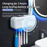 Gray No-Drill UV Toothbrush Holder V1221-XM-YSXDQ-02