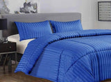 Ramesses 3 Piece Damask Stripe Comforter Set Royal Blue King V442-KIT-COMFORTER-3PCESDAMASK-ROYALBLUE-KI
