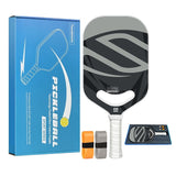 Grey T700 Carbon Fiber Pickleball Paddle - 16mm Thick - Power Air Aerodynamic Design, PP Honeycomb V888-ELOSUNG56200-3