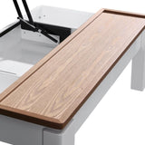 Coffee Table High Gloss Finish Lift Up Top MDF White Ash Colour Interior Storage V43-CT-GND-WA