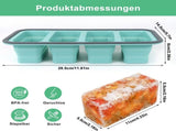 Silicone Freezer Tray with Lid, 4 Compartments Soup Freezing Container, 1000ml, 1 Pack, Gray V1237-ZY-924-242