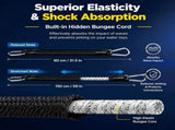 2 Pack 9.84Ft Elastic Bungee Cords with Carabiner Hooks, Heavy Duty Water Floating Foam Pad Mat V1369-AZ3-W-16172