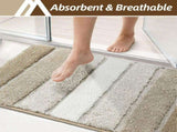 Bathroom Rugs,Ultra Soft Absorbent Bath Mat,Beige Non-Slip TPR Backing Stays in Place, Machine V1107-113-43181-BEG4