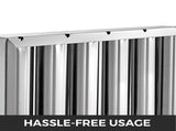 Pack of 6 Hood Filters 19.5W x 15.5H Inch, 430 Stainless Steel 5 Grooves Commercial Hood Filters, V952-YSFLQ6PCS5C20X16YV0