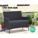 Gardeon 4 Seater Outdoor Sofa Set Wicker Setting Table Chair Furniture Dark Grey ODF-PATIO-17007-GR-AB