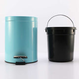 SOGA 2X 7L Foot Pedal Stainless Steel Rubbish Recycling Garbage Waste Trash Bin Round Blue RUBBISHBINROUND7LBLUEX2