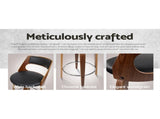 Artiss 2x Bar Stools Swivel Leather Chair 76cm BA-TW-8569-H76-BKX2-AB