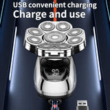 New Digital Display 9-Blade Electric Shaver 6-in-1 Rechargeable Head Shaver & Grooming Kit for V888-ELOSUNG13181