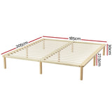 Artiss Bed Frame King Size Wooden Base Mattress Platform Timber Pine AMBA WBED-AMBA-K-WD-AB