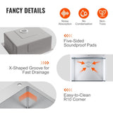 VEVOR Kitchen Sink, 304 Stainless Steel Drop-In Sinks, Top Mount Single Bowl Basin with V952-QRSSCTSPDCY253LEUV0