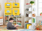 4 Tier Rotating Bookshelf PVC Freestanding Corner Rack Bookcase Multifunctional Spinning 360 Storage V985-ROTATINGBOOKSHELF