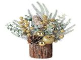 Small Tabletop Xmas Tree Artificial Mini Xmas Tree Decorations with Berry Pinecone Greenery Ball V1294-YM0901-240824FB04-2