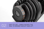 2x 40kg Powertrain Adjustable Dumbbells Home Gym Set DMB-BF2-040-2