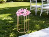 Wedding Flower Stand, 10PCS 60cm Column Flower Stand, Floral Stands with Acrylic Laminate, Hexagonal V952-HLHJLFT10J60YUXKY001V0