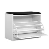 Artiss Shoe Rack Cabinet Bench 15 Pairs White Kyla FURNI-O-SHOE-BEN01-WH