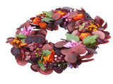 Artificial Wreath Vibrant Colors Retro Simulated Autumn Wreath with Flowers Leaves for Front Door V1294-YM0901-3115250068111