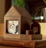 Pet Urn Nostalgia Passing Away Dog Cat Cabin Urn with Photo Frame Pet Coffin - Brown - Size Large V1107-136-08162-BRN-LARGEHOUSE