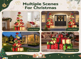 Jingle Jollys Christmas Decorations Lighted Gift Box Tower Christmas Lights Stackable 170cm XMAS-MOT-GIFTOW-WM