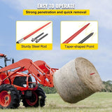 Hay Spear 49" Bale Spear 3000 lbs Capacity, Bale Spike Quick Attach Square Hay Bale Spears, Red V952-CM45X12503000DTT1V0