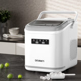 Devanti Ice Maker Machine Portable 12kg Countertop w/Self Cleaning 1.3L White IM-ZB12K-WH