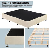 Palermo Queen Ensemble Bed Base Platinum Natural Sand Linen Fabric V63-823171