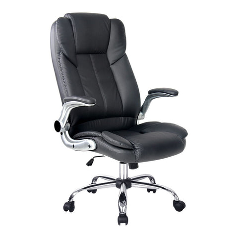 Artiss Executive Office Chair Leather Tilt Black OCHAIR-G-9314-BK