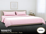 1000 Thread Count Cotton Rich Queen Bed Sheet Set 4-Piece Gift Pack in Pink CVC-10QS-PK