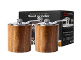 2Pcs Salt and Pepper Grinder Set,Solid Wood Hand Crank Pepper Mill,Adjustable Coarse & Fine V1369-AZ3-W-10993