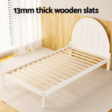 Artiss Bed Frame King Single Size Wooden White DALY WBED-DALY-KS-WH-AB