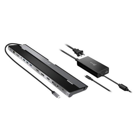 J5create JCD543P USB-C Triple Display Docking Station with 100W PD adaptor USB-C to VGA/HDMI/DP, V177-MA-15A-JCD543P