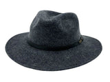 JACARU 1849 Australian 100% Wool Hat Fedora Trilby Crushable Travel - Dark Grey - Large V563-JACARU-1849-CHRCL-L