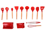 13Pcs Silicone Cooking Utensils Set Non Stick Spatula Shovel Wooden Handle Cooking Tools Set Kitchen V1294-YM0523-3118210305811