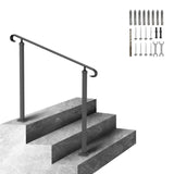 Handrails for Outdoor Steps, Fit 1-3 Steps Wrought Iron Handrail, Outdoor Stair Railing, Adjustable V952-LTFS1.2MLZFS00001V0