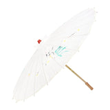 6x PARASOL UMBRELLA Chinese Japanese Bamboo Flower Pattern 80cm Large BULK - White V563-6XBR-PARUMB-WHT