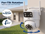 UL-Tech Wireless Security Camera Outdoor Indoor, 2.5K Dual Lens Pan Tilt, 4MP IP Camera, CCTV-IP-DUAL-PTZ-2M