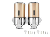 Wall Mount Soap Shower Dispenser Dual Pump 2 Separate Compartments Reusable Space Saving Shampoo V1294-YM0523-3112220024911