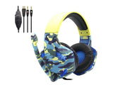 Wired Luminous Camouflage Gaming Headphone Headset for Computer Gameellow ABS V1263-JX-220