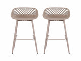 Gardeon 2PC Outdoor Bar Stools Plastic Metal Dining Chair Patio Furniture Coffee ODF-BA-CHAIR-PP-CO-2X