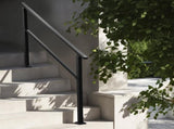 Outdoor Handrails for Steps, 4-5 Step Stair Rail Kit, Black Square Tube with Horizontal Bar, Carbon V952-FGDHGZLSLZFSY0FVPV0