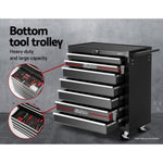 Giantz 16 Drawer Tool Box Cabinet Chest Trolley Toolbox Garage Storage Black TB-16DR-BK