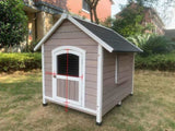 YES4PETS XL Timber Pet Dog Kennel House Puppy Wooden Timber Cabin With Door Grey V278-PDK-111-GREY