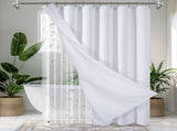 Waffle Fabric Shower Curtain with Liner and Hooks Set Bathroom Curtain for Home Hotel 72 X 72in V1294-YM0901-YM888YBTMSY04V24W0001