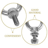 5 Sets M4 304 Stainless Steel Eye Bolt with Ring, Threaded Eyelet Screws for Rope Fitting and V1192-AZ-W-22118
