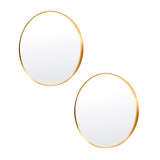 2 Set Wall Mirror Round Aluminum Frame Bathroom 50cm GOLD V274-FT-BM-ALUR-GLD50-X2