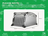 Aluminium Dog Travel Crate 63x68x88cm - Large Pet Car Transport Cage Kennel Box V238-SUPDZ-39646754799696