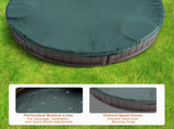 Sandbox with Cover, 72 x 41.5 x 9.1 in Oval Sand Box, HDPE Sand Pit with 4 Corner Seating and Bottom V952-SXSLTYXJCK00EEGPJV0