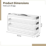 3-layer Egg Carrier Trays with 36 Slots, Deviled Egg with Lid, Clear Stackable Storage V1192-AZ-W-18313